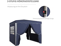 Vouwbaar prieel 3 x 3 m, prieel met zijwanden - afbeelding 5 van  8