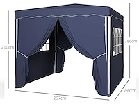 Vouwbaar prieel 3 x 3 m, prieel met zijwanden - afbeelding 7 van  8