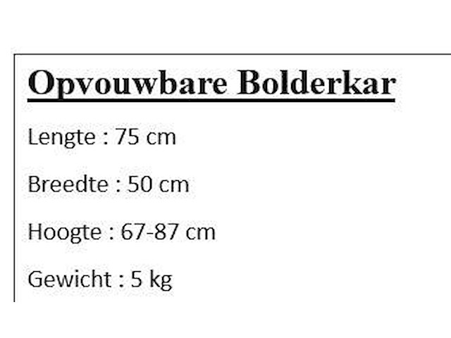 Vouwbare bolderkar - afbeelding 2 van  2