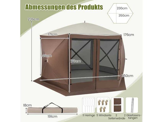 Vouwpaviljoentent voor 8 tot 10 personen - afbeelding 3 van  6