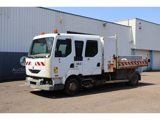 Vrachtwagen kipper renault midlum 150 dci diesel 150pk 2001 met dubbele cabine - afbeelding 1 van  1