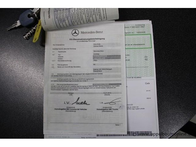 Vrachtwagen mercedes, atego, wdb9702581l785086, 1e insch 26/08/2013, 6374cm³, 175kw, diesel, 507832km, keuring geldig tot 06/03/2026, kentekenbewijs deel i, identificatieverslag, gelijkvormigheidsattest - afbeelding 7 van  21