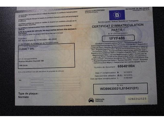 Vrachtwagen mercedes-benz, antos, wdb9630031l815431, 1e insch 18/12/2013, 10677cm³, 240kw, diesel, euro vi, 741 867km, kentekenbewijs deel i + ii, gelijkvormigheidsattest, keuring geldig tot 14/09/26, identificatieverslag - afbeelding 4 van  19