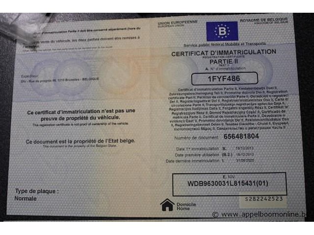 Vrachtwagen mercedes-benz, antos, wdb9630031l815431, 1e insch 18/12/2013, 10677cm³, 240kw, diesel, euro vi, 741 867km, kentekenbewijs deel i + ii, gelijkvormigheidsattest, keuring geldig tot 14/09/26, identificatieverslag - afbeelding 5 van  19