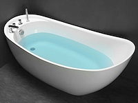 Vrijstaand bad met kranen - 220l - wit - afbeelding 2 van  9