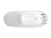 Vrijstaand bad met kranen - 220l - wit - afbeelding 3 van  9