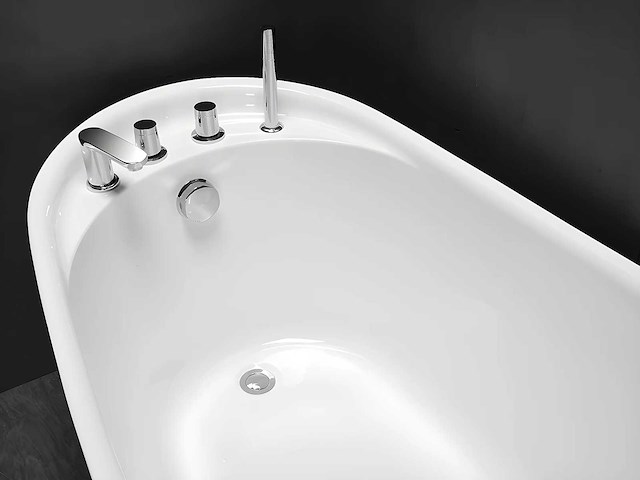Vrijstaand bad met kranen - 220l - wit - afbeelding 6 van  9