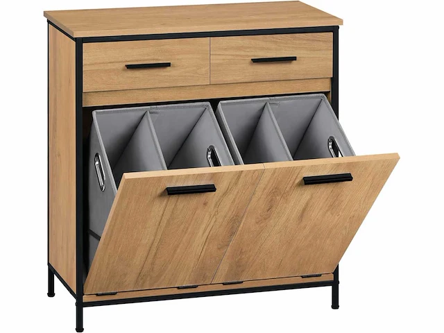 Vrijstaand badkamerkast 72,5x80x34cm, 2 lades en 2 manden - afbeelding 2 van  9