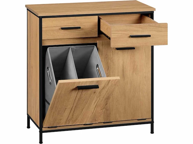 Vrijstaand badkamerkast 72,5x80x34cm, 2 lades en 2 manden - afbeelding 8 van  9