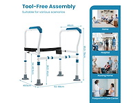 Vrijstaand toiletveiligheidsframe met verstelbare hoogte en breedte - afbeelding 3 van  4