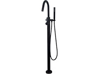 Vrijstaande badkraan compleet 1 greeps met handdouche mat zwart - afbeelding 1 van  1