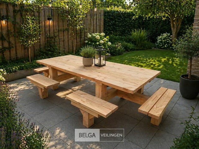 Vrijstaande picknicktafel 12 persoons - afbeelding 1 van  2
