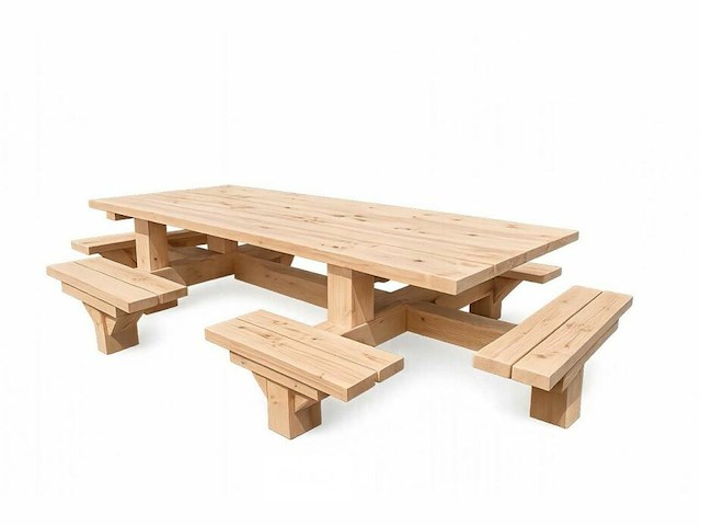 Vrijstaande picknicktafel 12 persoons - afbeelding 2 van  2