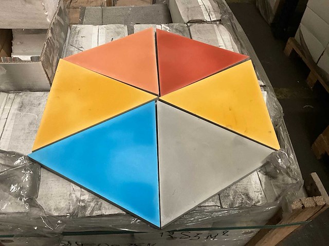 Vtn patchwork triangel gekleurde driehoekige cement vloertegel - afbeelding 2 van  3
