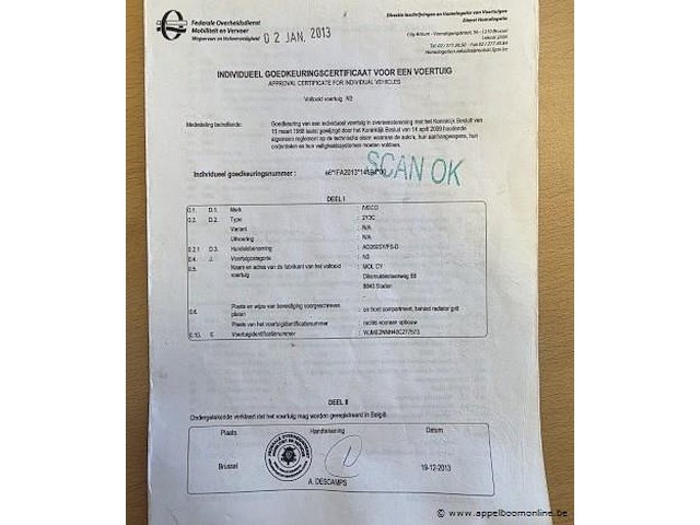 Vuilniswagen iveco ad260sy, datum 1ste inschrijving 20/1/2014, chassisnummer wjme2nnh40c277573, euro eev, km-stand laatste euring 147.533 - afbeelding 3 van  14