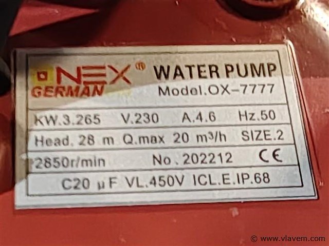 Vuilwater dompelpomp 20m3/uur - afbeelding 6 van  8