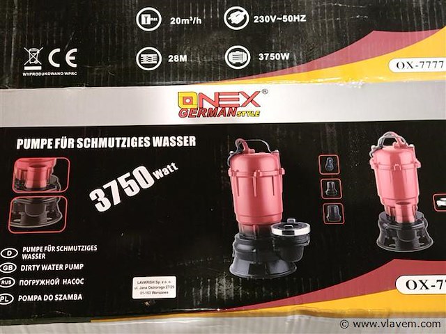 Vuilwater dompelpomp 20m3/uur - afbeelding 9 van  10