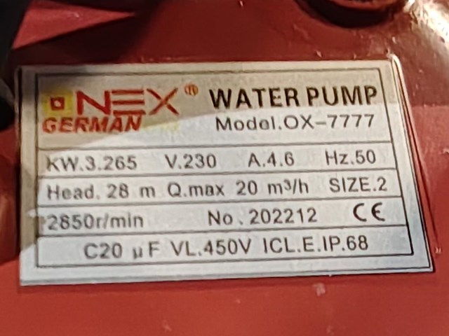 Vuilwater dompelpomp 20m3/uur - afbeelding 6 van  7