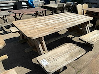 Vurenhout picknicktafel - afbeelding 1 van  2