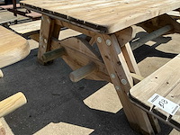 Vurenhout picknicktafel - afbeelding 2 van  2