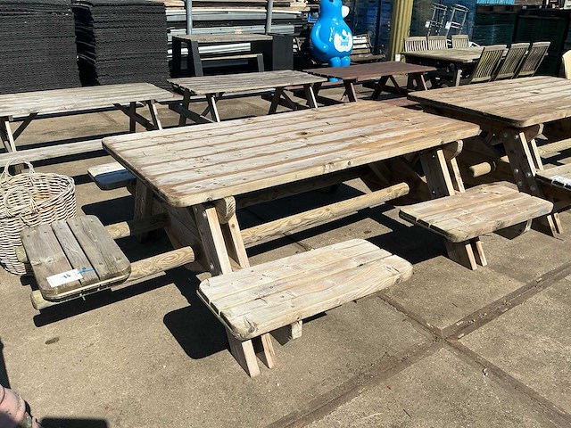Vurenhout picknicktafel - afbeelding 1 van  1