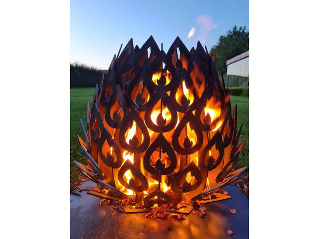 Vuurkorf cortenstaal handmade - afbeelding 4 van  6