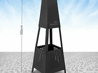 Vuurkorf pyramide metaal - 35 x 35 x 100 cm - afbeelding 3 van  3