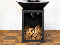 Vuurschaal evelyn met grillplaat - 80x80x92 cm - zwart - afbeelding 1 van  7