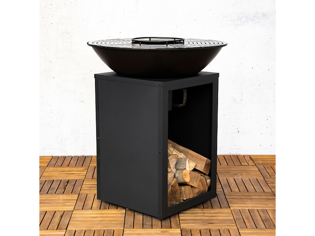 Vuurschaal evelyn met grillplaat - 80x80x92 cm - zwart - afbeelding 7 van  7
