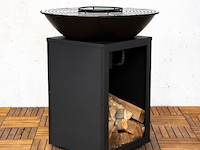 Vuurschaal evelyn met grillplaat - 80x80x92 cm - zwart - afbeelding 7 van  7