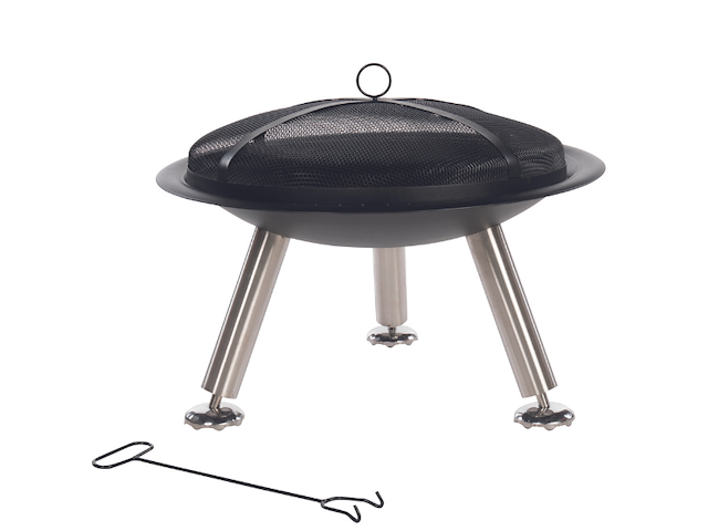 Vuurschaal tiago 76cm staal en rvs - zwart - afbeelding 1 van  4