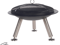 Vuurschaal tiago 76cm staal en rvs - zwart - afbeelding 1 van  4