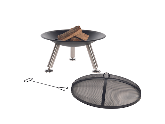 Vuurschaal tiago 76cm staal en rvs - zwart - afbeelding 2 van  4
