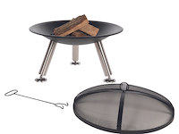 Vuurschaal tiago 76cm staal en rvs - zwart - afbeelding 2 van  4