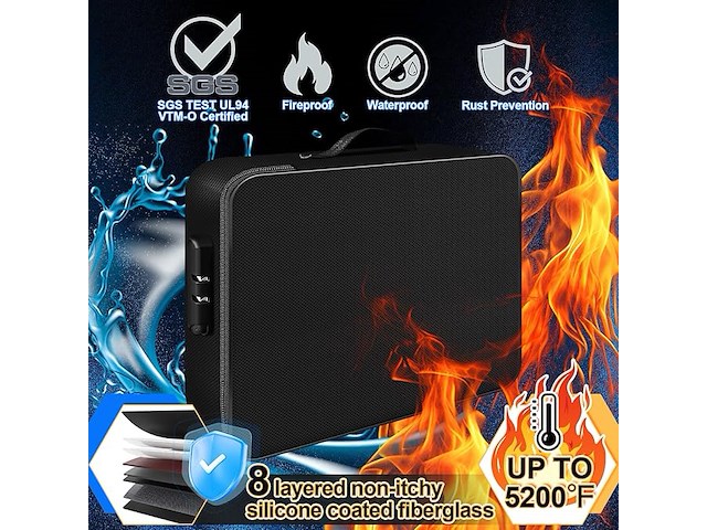 Vuurvaste documententas met slot - afbeelding 3 van  5