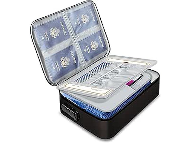 Vuurvaste documententas met slot - afbeelding 1 van  3