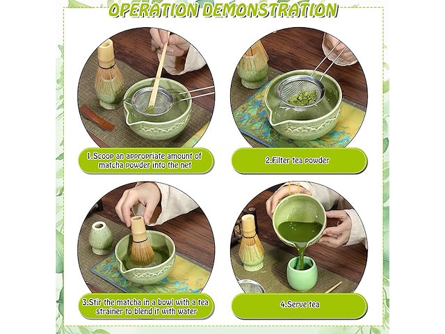 Vzxzxe matcha 6-delige set theeset - afbeelding 3 van  5