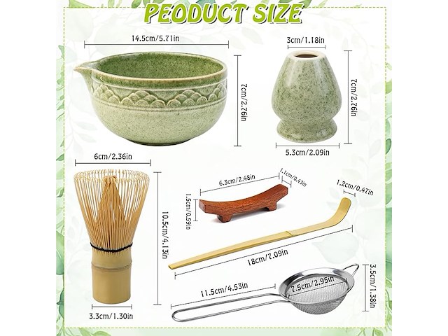 Vzxzxe matcha 6-delige set theeset - afbeelding 2 van  5