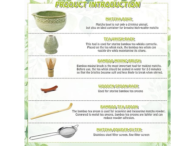 Vzxzxe matcha 6-delige set theeset - afbeelding 5 van  5