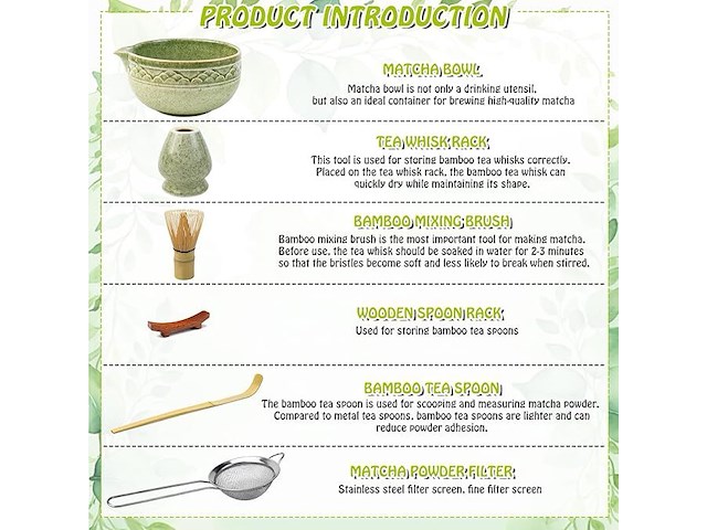 Vzxzxe matcha 6-delige set theeset - afbeelding 5 van  5