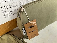 Waar fair trade toilettas katoen met afwasbare voering army green (50x) - afbeelding 3 van  6