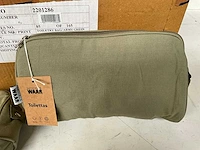 Waar fair trade toilettas katoen met afwasbare voering army green (50x) - afbeelding 2 van  6