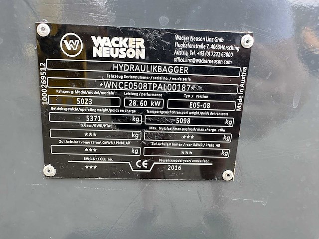 Wacker neuson - 2016 - 50 z3 - midigraafmachine - afbeelding 36 van  41