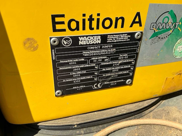 Wacker neuson - 2018 - 4001s yanmar - dumper - afbeelding 11 van  24