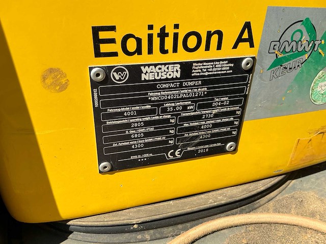 Wacker neuson - 2018 - 4001s yanmar - dumper - afbeelding 11 van  23
