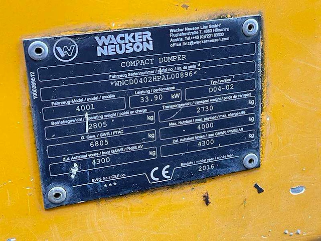 Wacker neuson - 4001 - dumper truck - 2016 - afbeelding 15 van  51