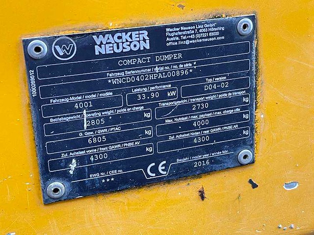 Wacker neuson - 4001 - dumper truck - 2016 - afbeelding 15 van  45