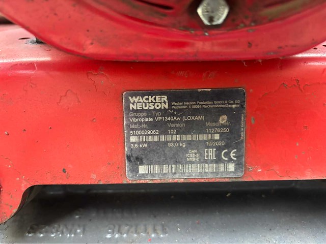 Wacker neuson vp1450aw trilplaat 2020 - afbeelding 3 van  11