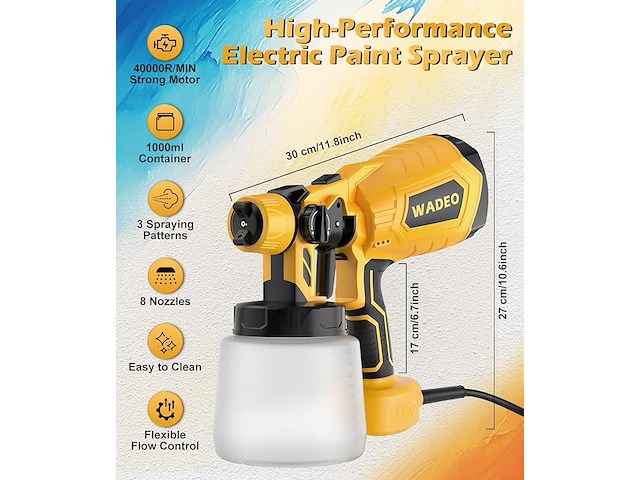 Wadeo verfspuitpistool - afbeelding 4 van  4