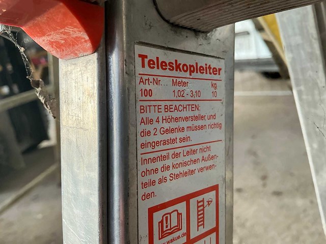 Wakü 100 telescopische ladder - afbeelding 3 van  3